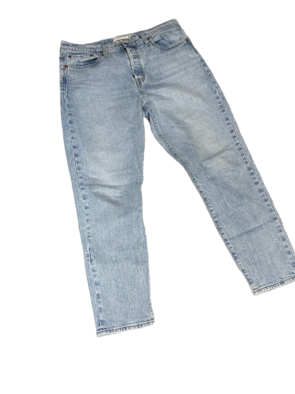 Levi's Premium Denim Wedgie Straight Jeans Button Fly Light Wash Size 32 - Picture 3 of 6